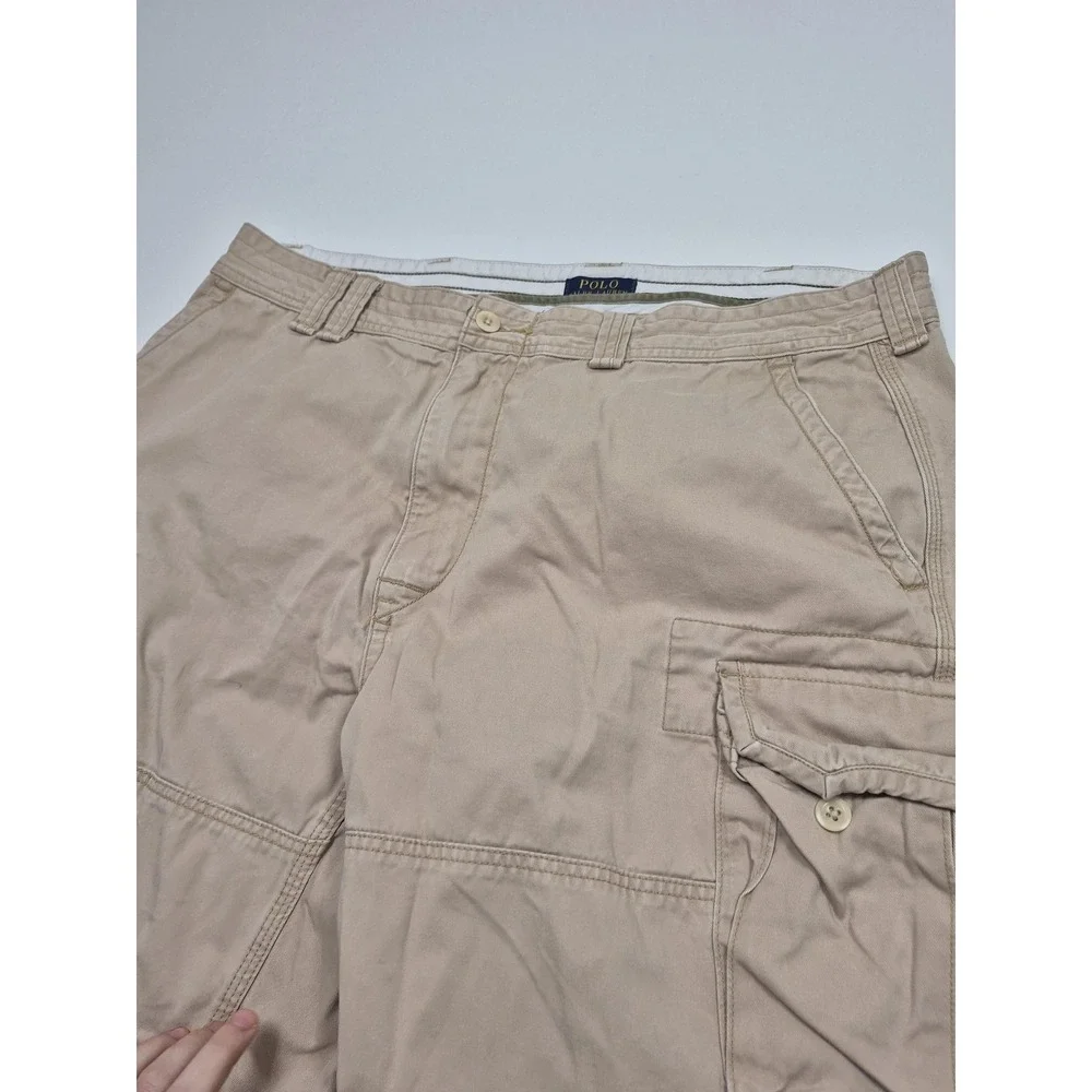 Polo Ralph Lauren Cargo Shorts Mens 40 Beige Canvas 10